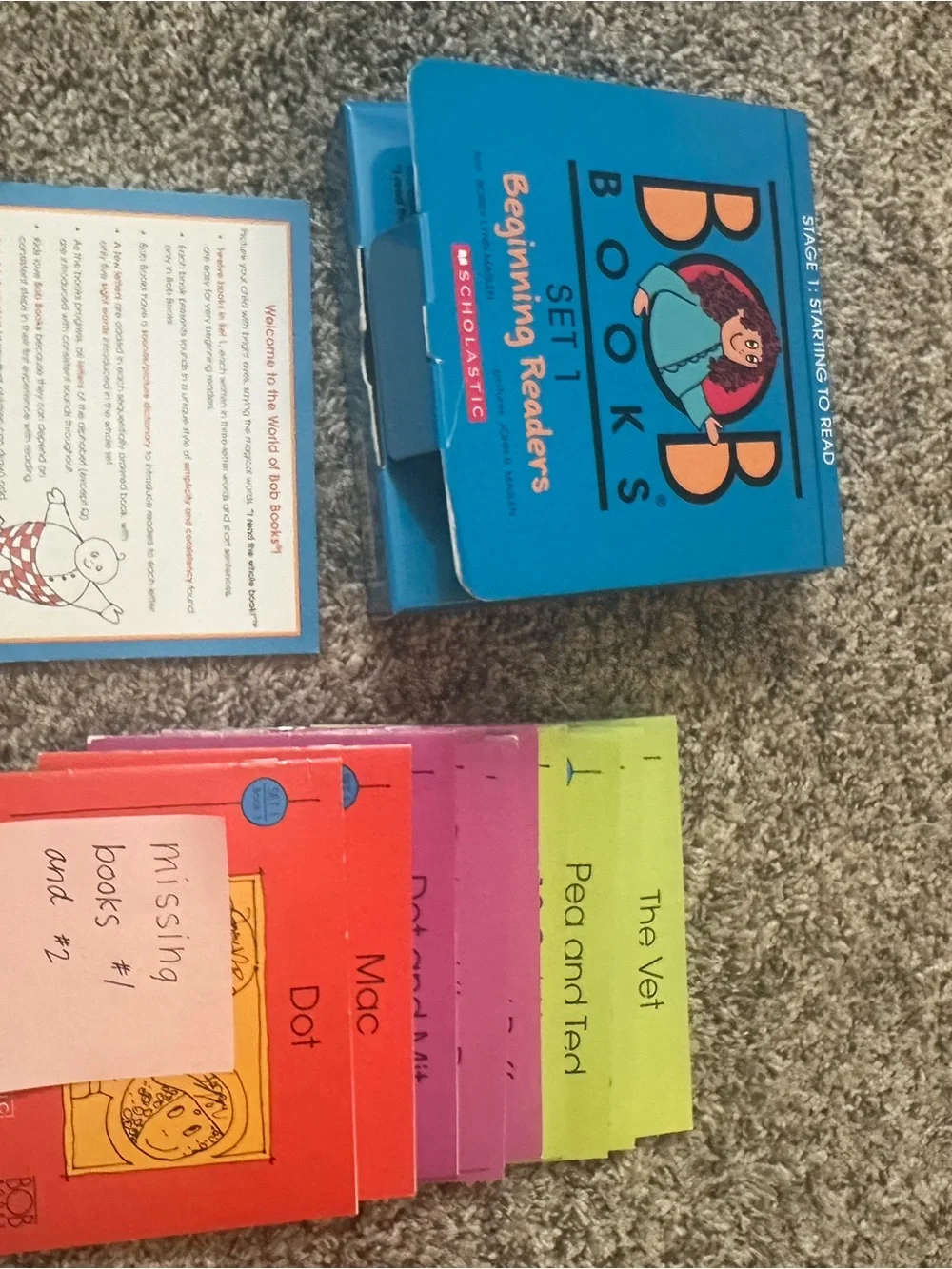Scholastic Bob Books — stage 1 -Beginner Readers & rhyming words